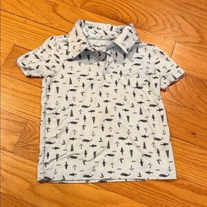 Tommy Bahama Light Gray Nautical Polo